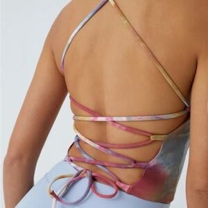 HALARA Multicolor Tie-Dye Strappy Back Tank Top